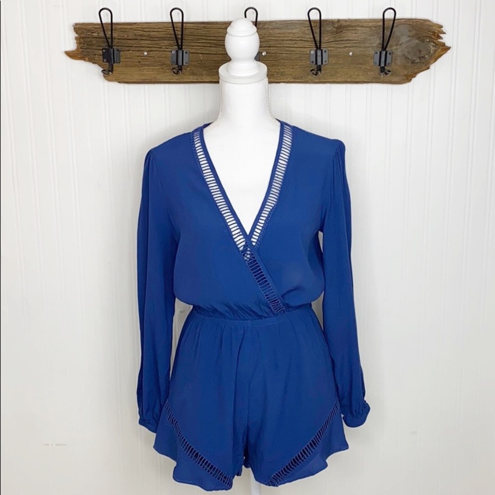 Lovers + Friends Romper Long Sleeve Surplice